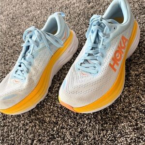 Hoka One One Pastel Blue and Yellow Women's Running Shoes